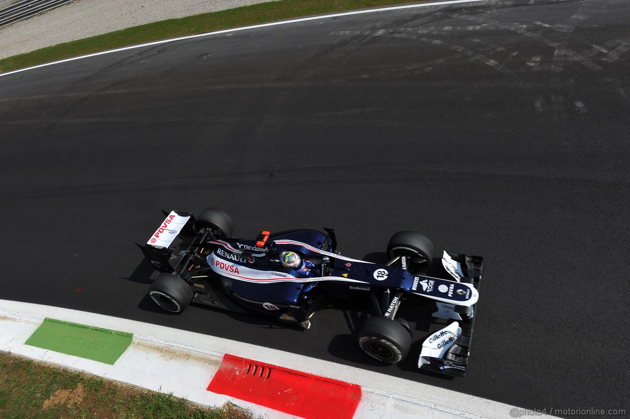 GP ITALIA, 07.09.2012- Prove Libere 2, Pastor Maldonado (VEN) Williams F1 Team FW34 