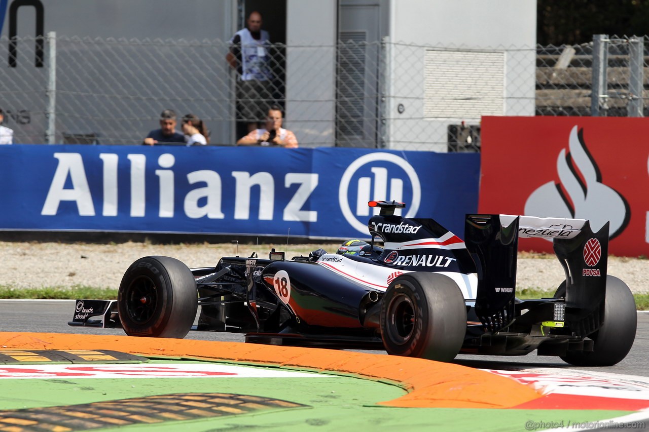 GP ITALIA, 07.09.2012- Prove Libere 2, Pastor Maldonado (VEN) Williams F1 Team FW34 