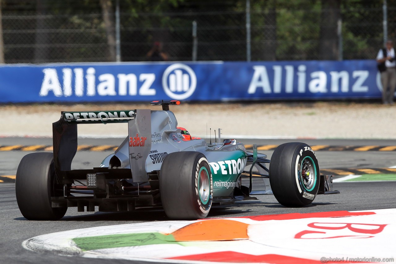 GP ITALIA, 07.09.2012- Prove Libere 2, Michael Schumacher (GER) Mercedes AMG F1 W03 