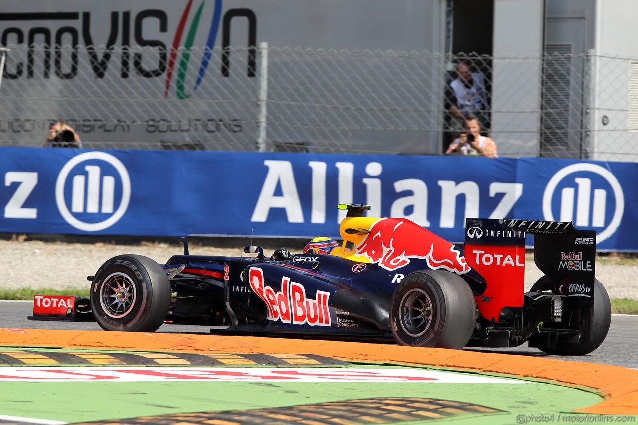 GP ITALIA, 07.09.2012- Prove Libere 2, Mark Webber (AUS) Red Bull Racing RB8 