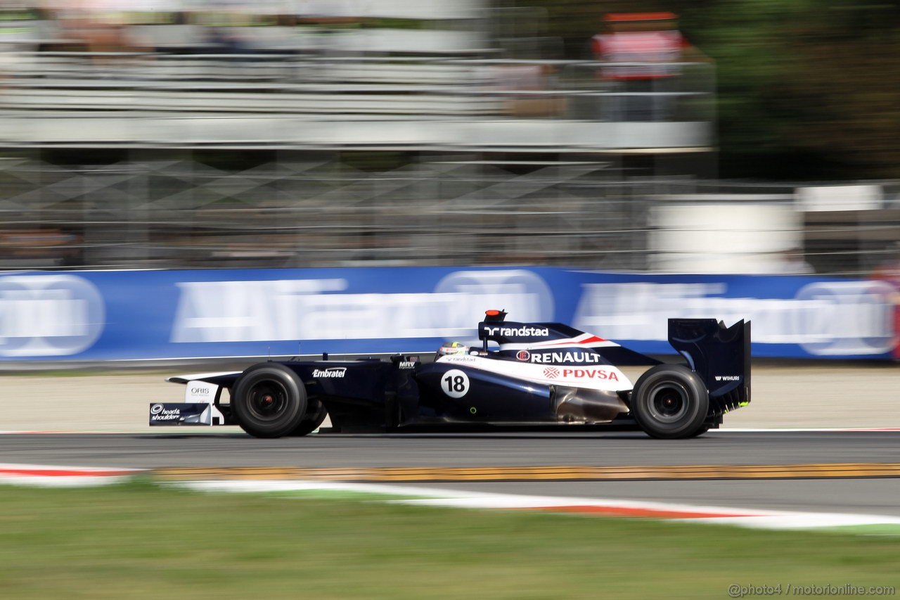 GP ITALIA, 07.09.2012- Prove Libere 2, Pastor Maldonado (VEN) Williams F1 Team FW34 