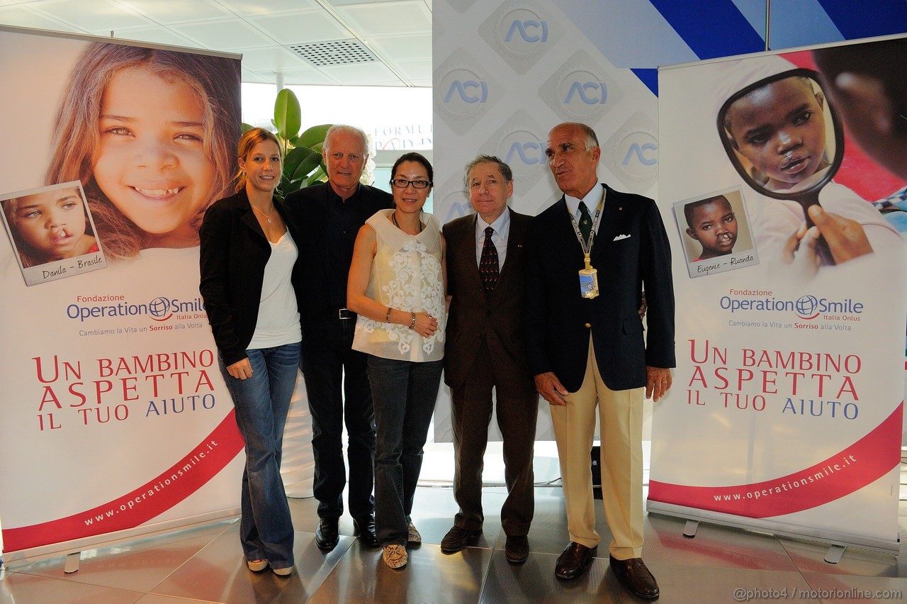 GP ITALIA, 07.09.2012- Dr. Angelo Sticchi Damiani (ITA) Aci Csai President, Michela Cerruti (ITA) e Santo Versace for 