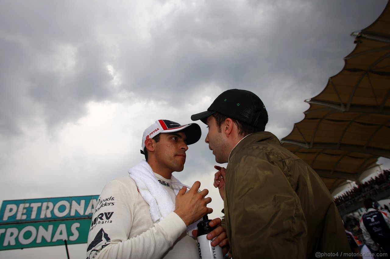 GP MALESIA, 25.03.2012- Gara, Pastor Maldonado (VEN) Williams F1 Team FW34 e his manager Nicola Todt (FRA)