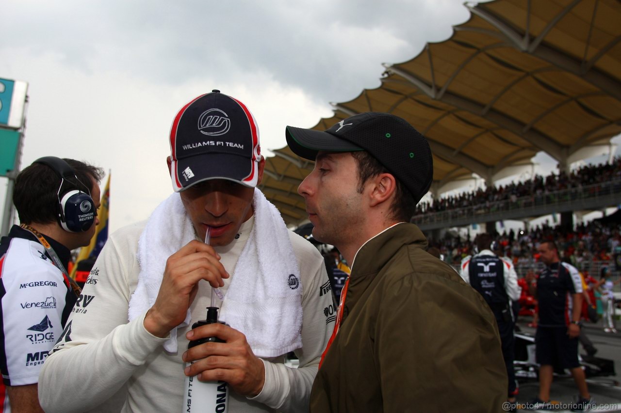 GP MALESIA, 25.03.2012- Gara, Pastor Maldonado (VEN) Williams F1 Team FW34 e his manager Nicola Todt (FRA)