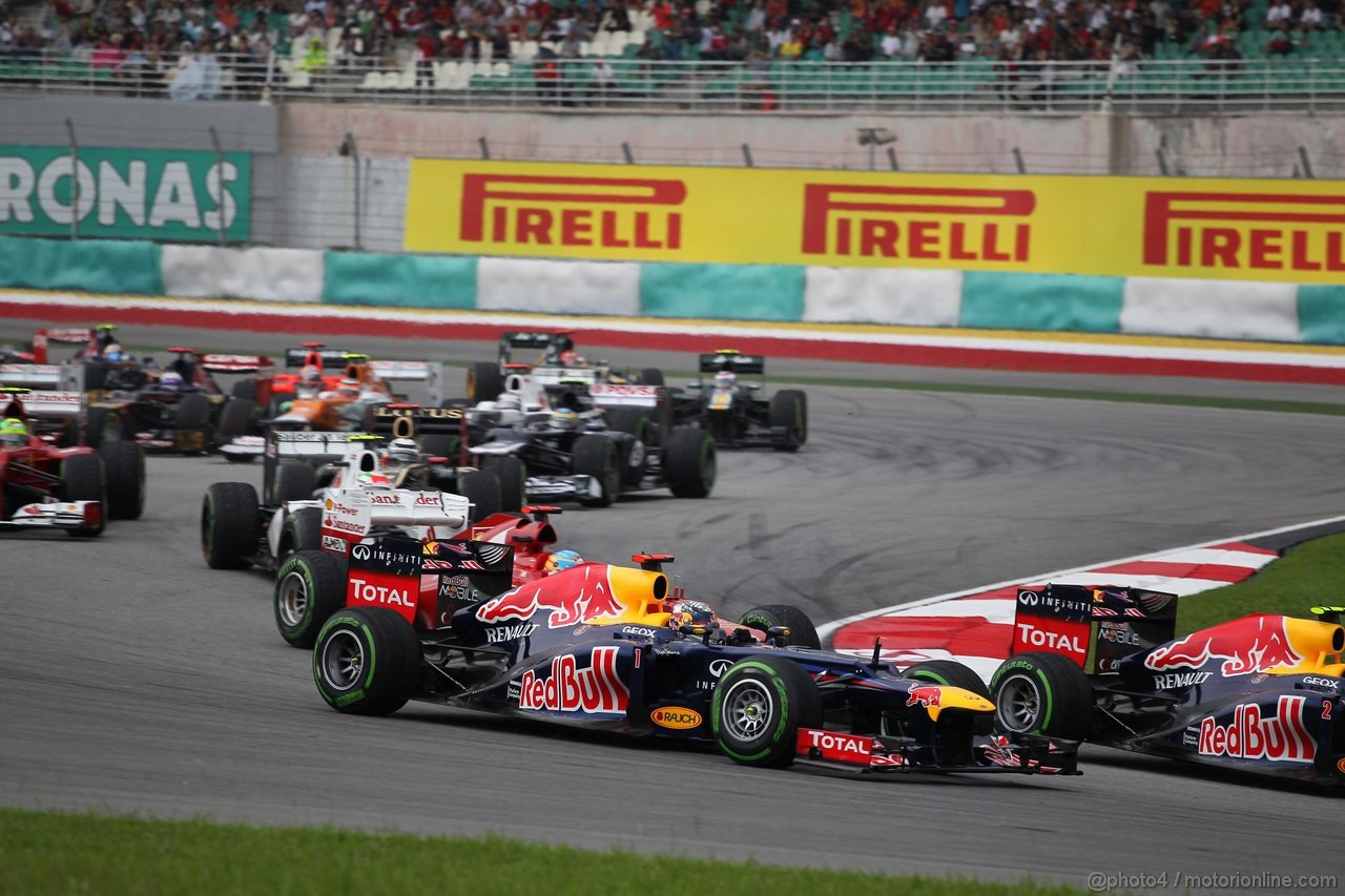 GP MALESIA, 25.03.2012- Gara, Sebastian Vettel (GER) Red Bull Racing RB8 