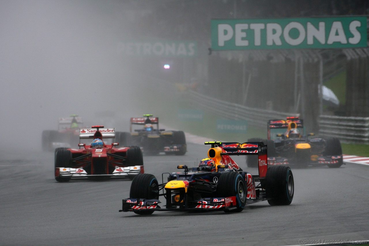 GP MALESIA, 25.03.2012- Gara, Mark Webber (AUS) Red Bull Racing RB8 