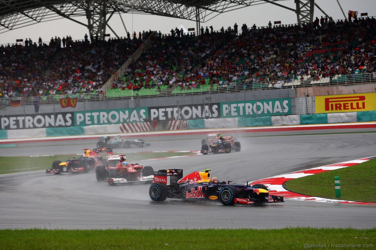 GP MALESIA, 25.03.2012- Gara, Mark Webber (AUS) Red Bull Racing RB8 