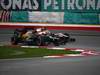 GP MALESIA, 25.03.2012- Gara, Heikki Kovalainen (FIN) Caterham F1 Team CT01 e Narain Karthikeyan (IND) HRT Formula 1 Team F112 