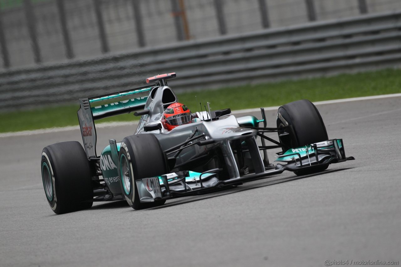 GP MALESIA, 24.03.2012- Prove Libere 3, Sabato, Michael Schumacher (GER) Mercedes AMG F1 W03 