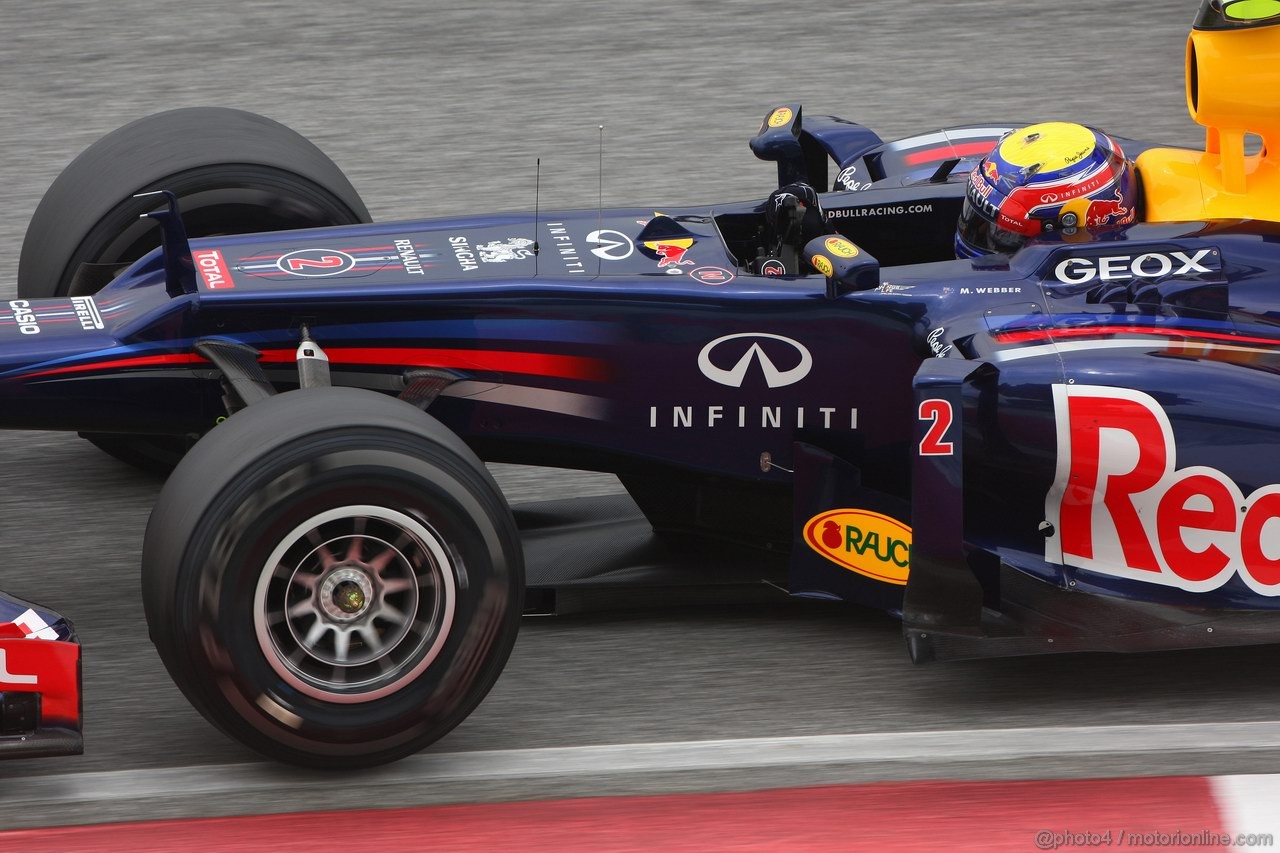 GP MALESIA, 24.03.2012- Prove Libere 3, Sabato, Mark Webber (AUS) Red Bull Racing RB8 