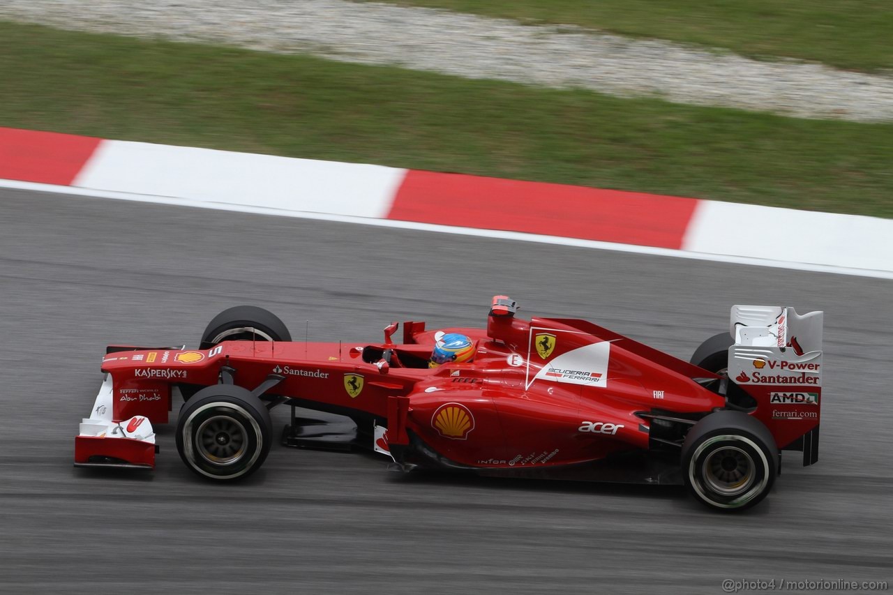 GP MALESIA, 24.03.2012- Prove Libere 3, Sabato, Fernando Alonso (ESP) Ferrari F2012 