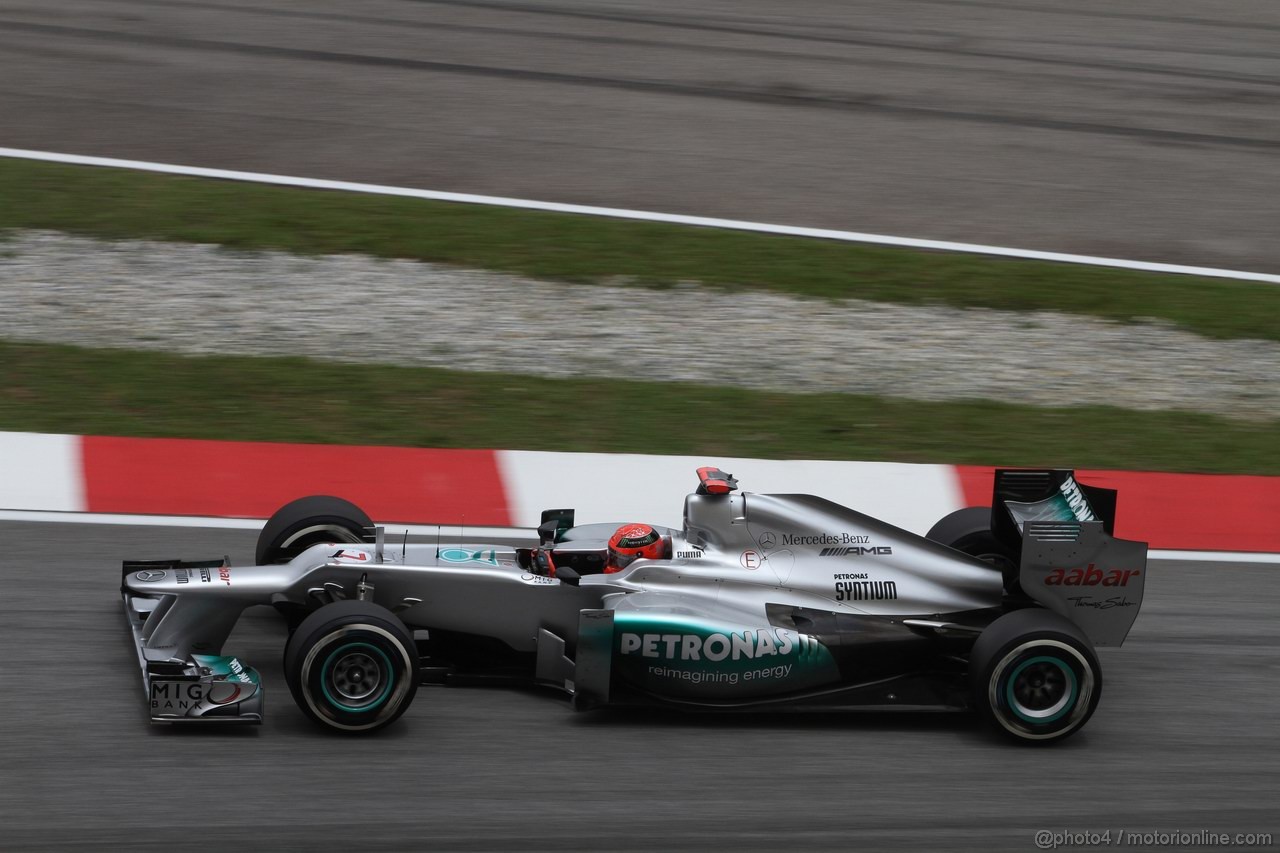 GP MALESIA, 24.03.2012- Prove Libere 3, Sabato, Michael Schumacher (GER) Mercedes AMG F1 W03 