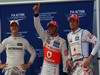 GP MALESIA, 24.03.2012- Qualifiche, Lewis Hamilton (GBR) McLaren Mercedes MP4-27 pole position, Jenson Button (GBR) McLaren Mercedes MP4-27 secondo e Michael Schumacher (GER) Mercedes AMG F1 W03 terzo 