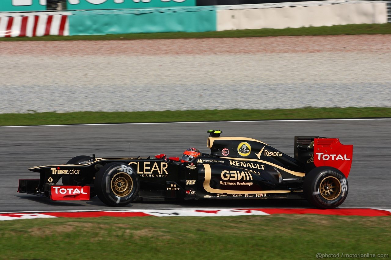 GP MALESIA, 23.03.2012- Prove Libere 1, Romain Grosjean (FRA) Lotus F1 Team E20 