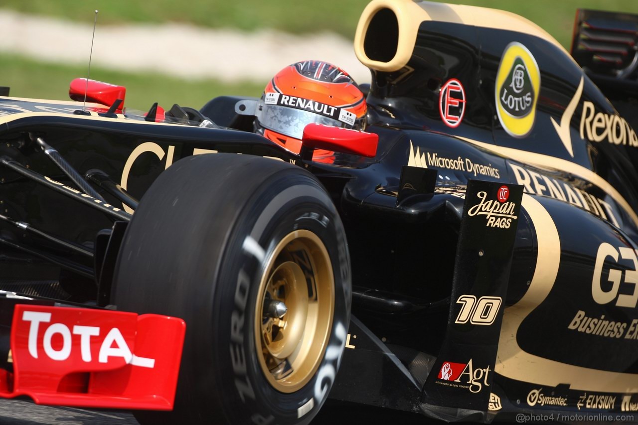 GP MALESIA, 23.03.2012- Prove Libere 1, Romain Grosjean (FRA) Lotus F1 Team E20 