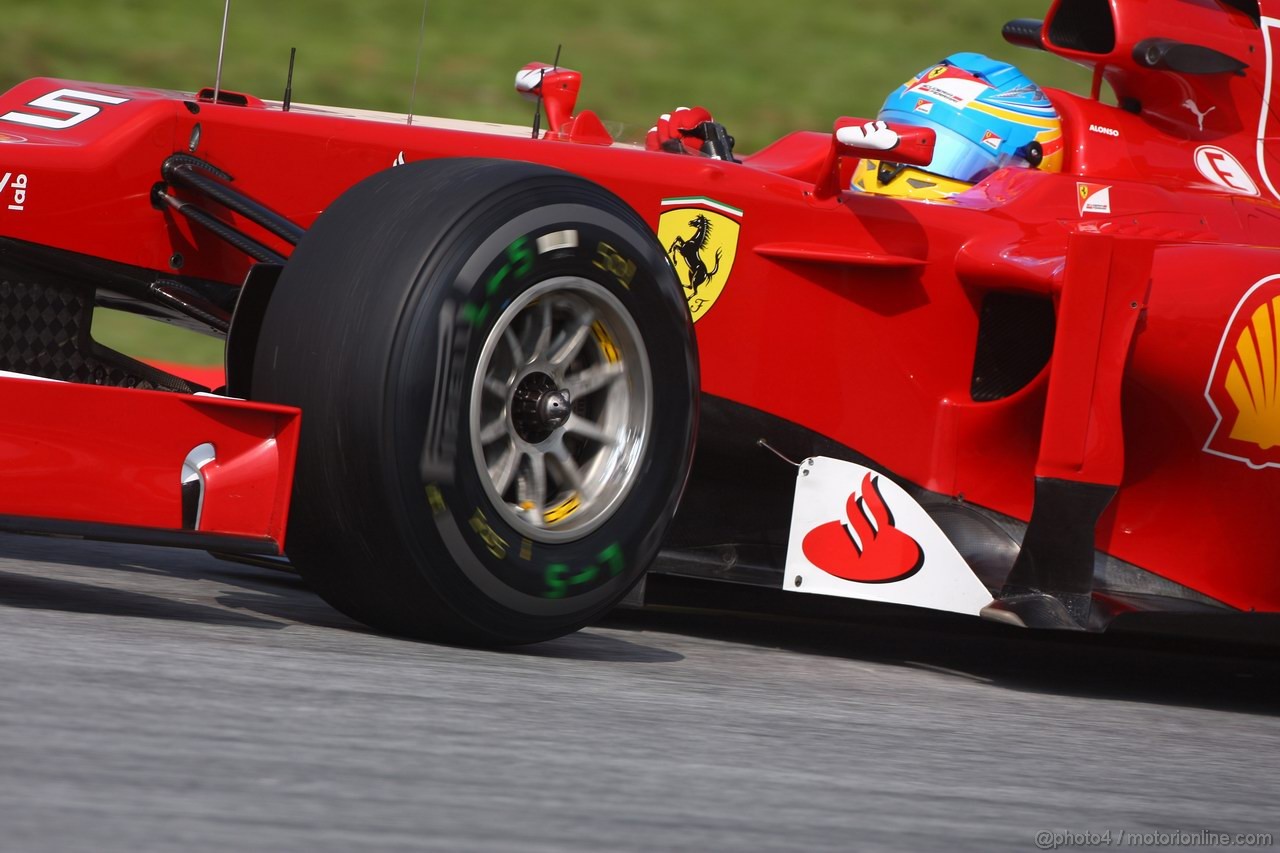 GP MALESIA, 23.03.2012- Prove Libere 1, Fernando Alonso (ESP) Ferrari F2012 