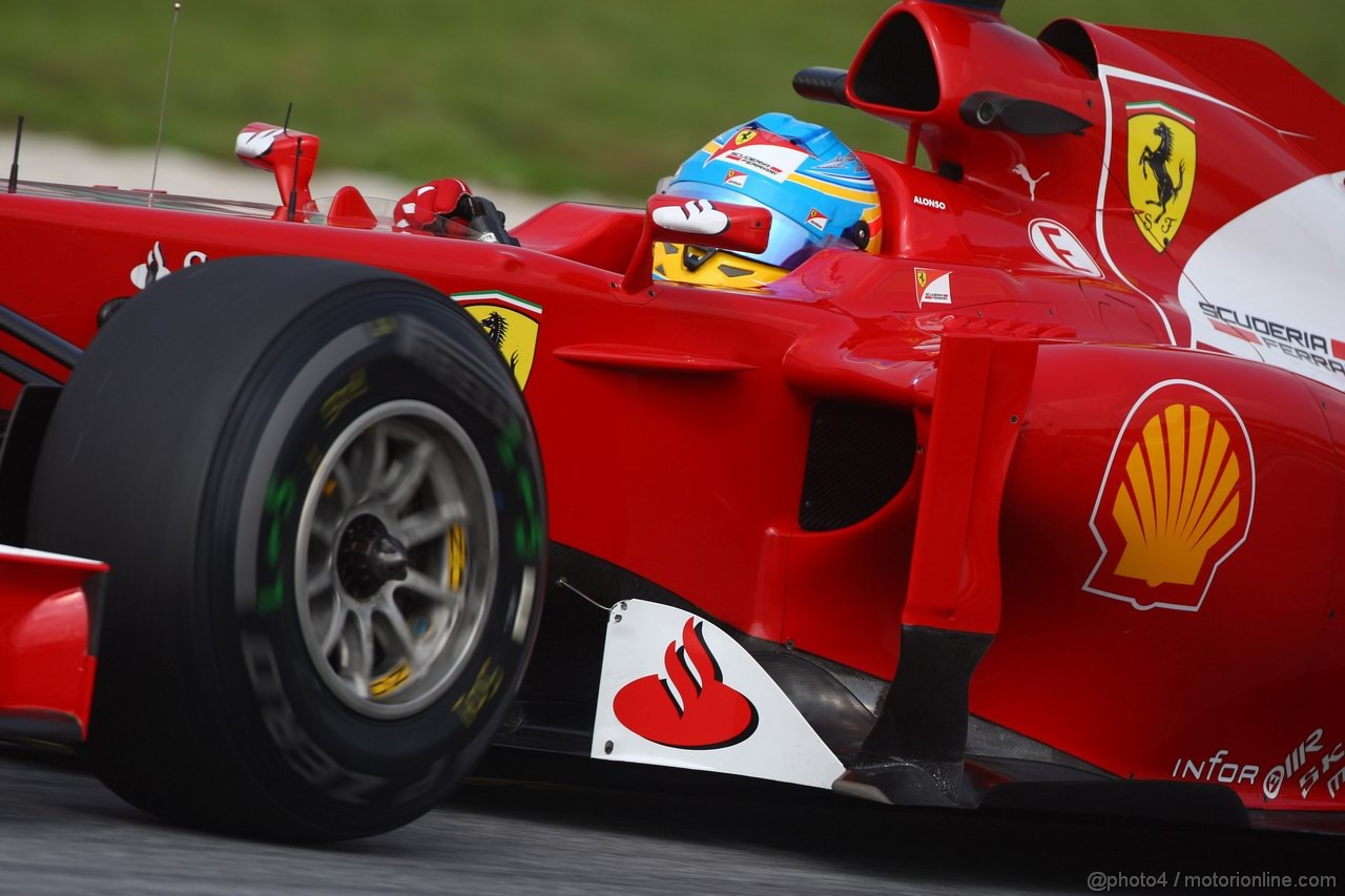 GP MALESIA, 23.03.2012- Prove Libere 1, Fernando Alonso (ESP) Ferrari F2012 