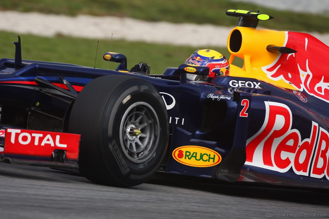 GP MALESIA, 23.03.2012- Prove Libere 1, Mark Webber (AUS) Red Bull Racing RB8 