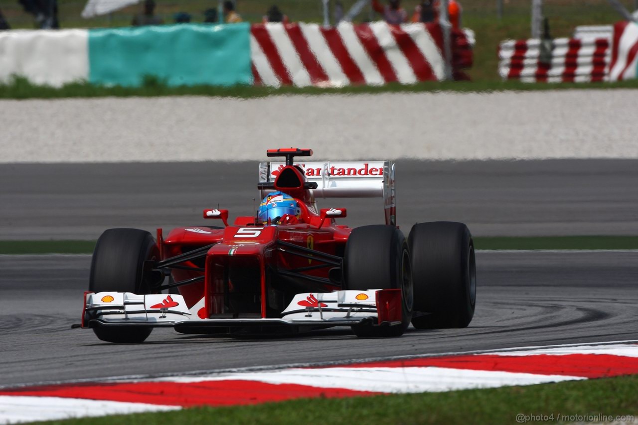 GP MALESIA, 23.03.2012- Prove Libere 1, Fernando Alonso (ESP) Ferrari F2012 