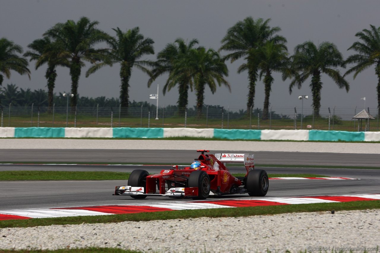 GP MALESIA, 23.03.2012- Prove Libere 1, Fernando Alonso (ESP) Ferrari F2012 