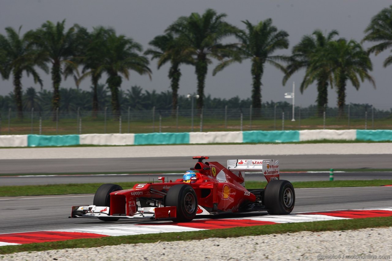 GP MALESIA, 23.03.2012- Prove Libere 1, Fernando Alonso (ESP) Ferrari F2012 