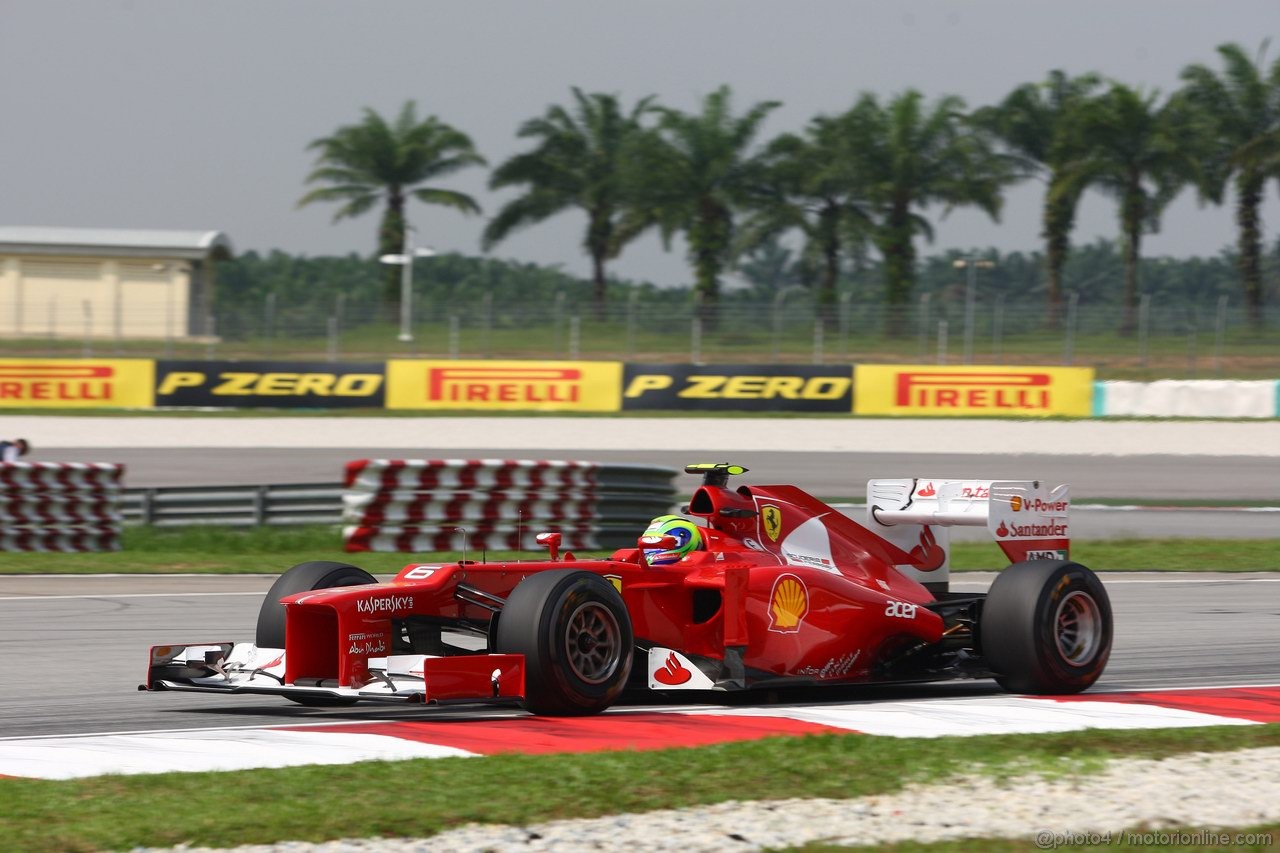GP MALESIA, 23.03.2012- Prove Libere 1, Felipe Massa (BRA) Ferrari F2012 