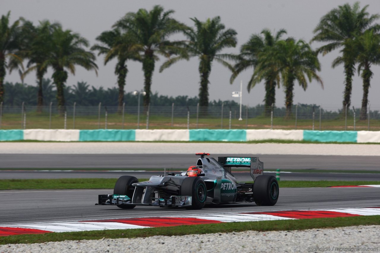 GP MALESIA, 23.03.2012- Prove Libere 1, Michael Schumacher (GER) Mercedes AMG F1 W03 