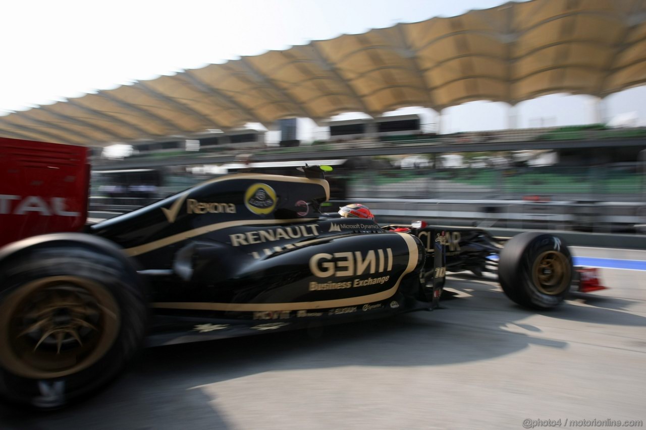 GP MALESIA, 23.03.2012- Prove Libere 1, Romain Grosjean (FRA) Lotus F1 Team E20 