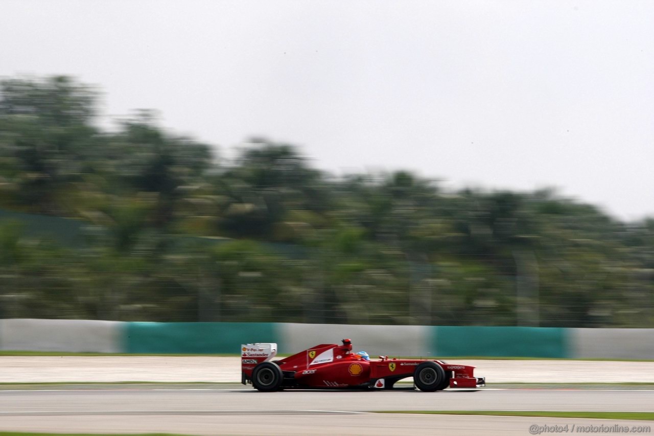 GP MALESIA, 23.03.2012- Prove Libere 1, Fernando Alonso (ESP) Ferrari F2012 