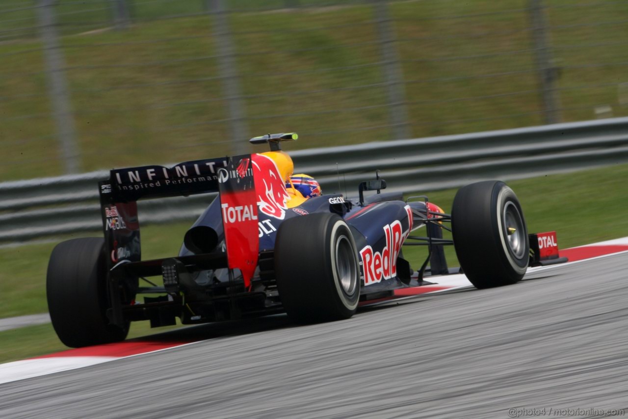 GP MALESIA, 23.03.2012- Mark Webber (AUS) Red Bull Racing RB8 