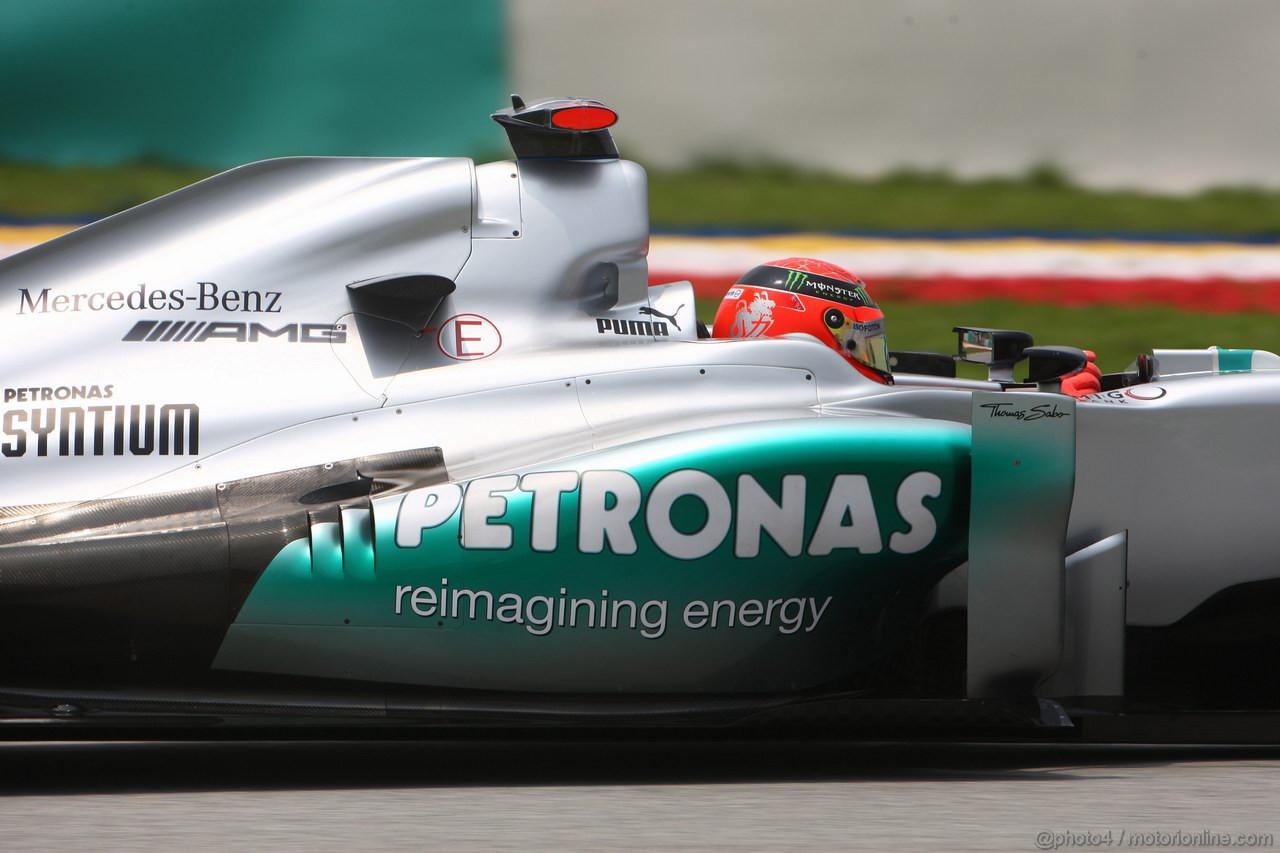 GP MALESIA, 23.03.2012- Prove Libere 2, Michael Schumacher (GER) Mercedes AMG F1 W03 