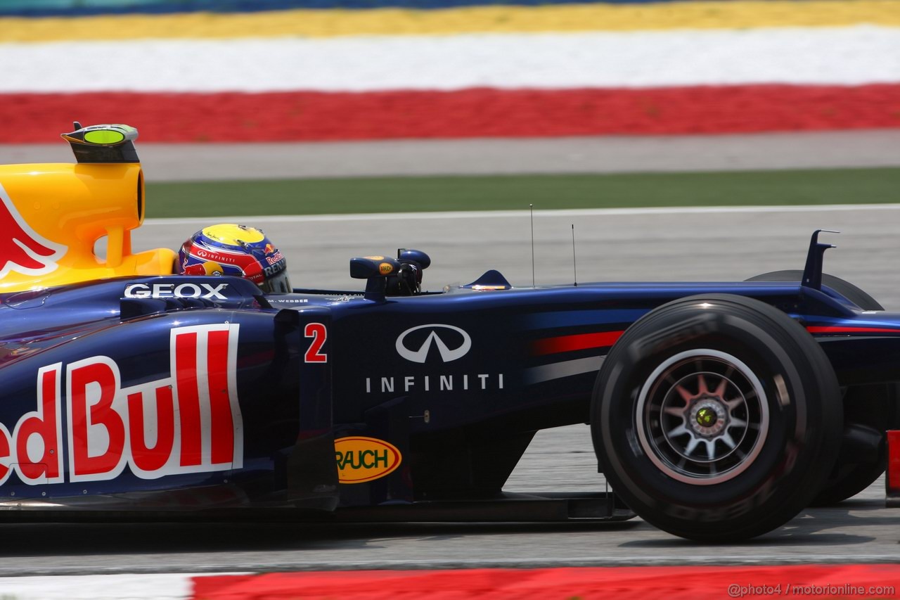 GP MALESIA, 23.03.2012- Prove Libere 2, Mark Webber (AUS) Red Bull Racing RB8 