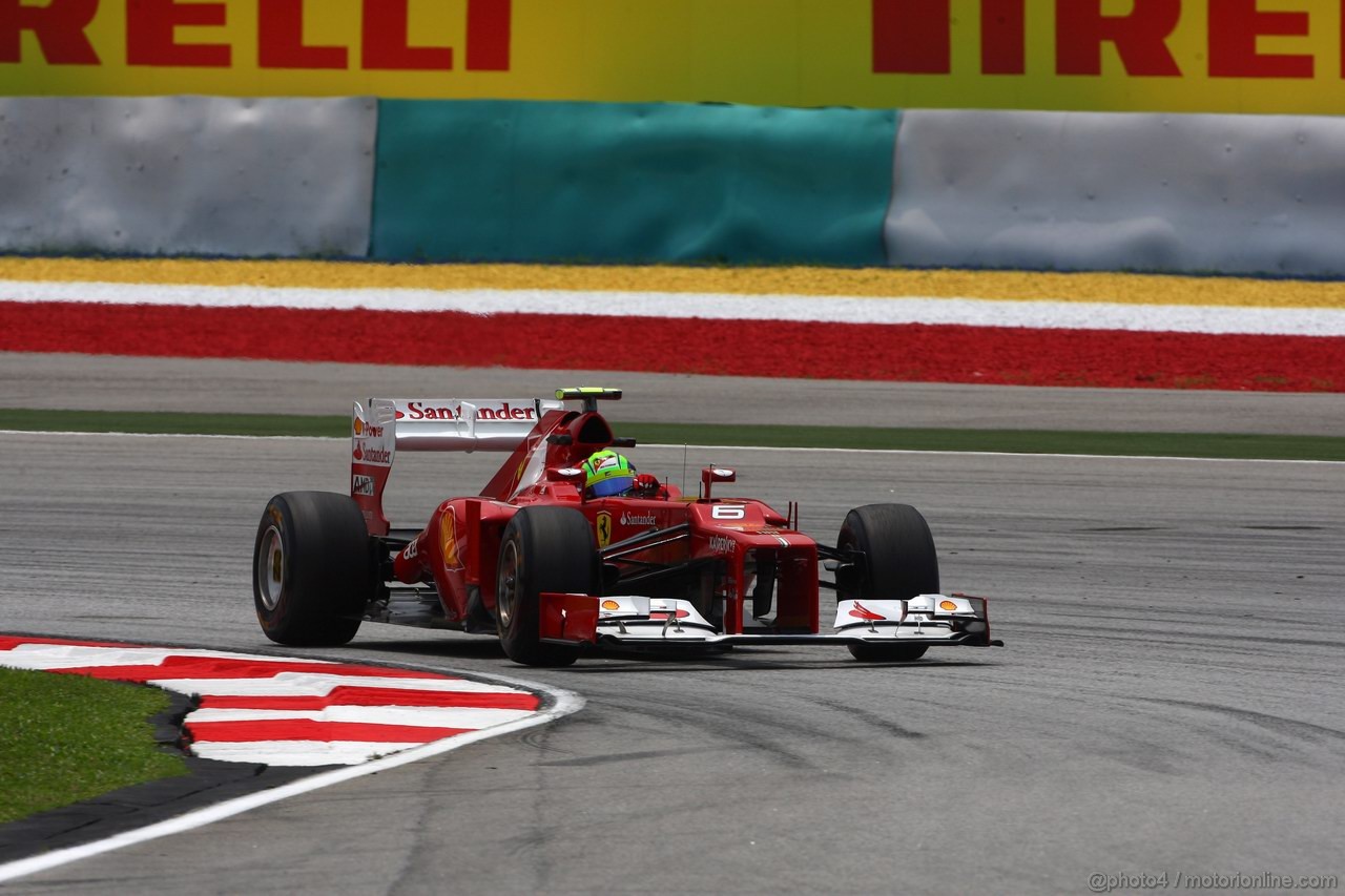 GP MALESIA, 23.03.2012- Prove Libere 2, Felipe Massa (BRA) Ferrari F2012 