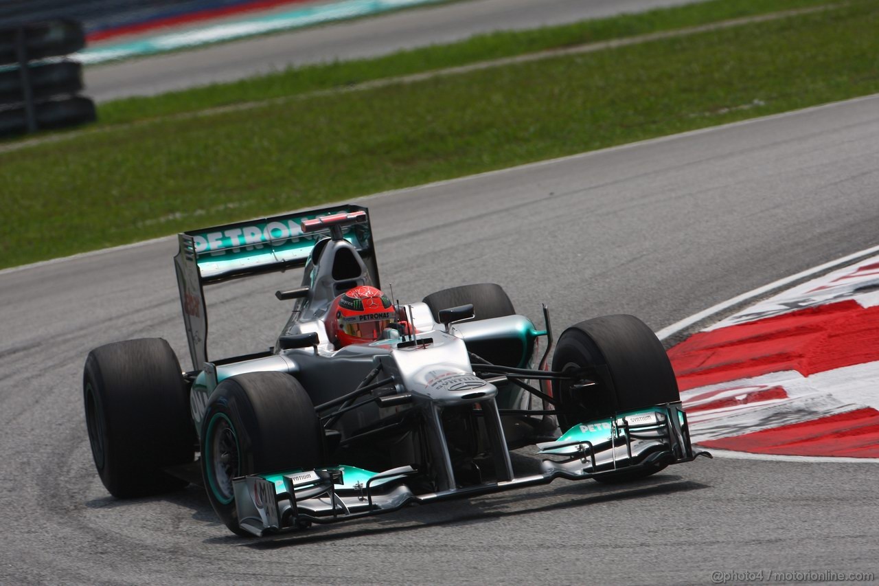 GP MALESIA, 23.03.2012- Prove Libere 2, Michael Schumacher (GER) Mercedes AMG F1 W03 