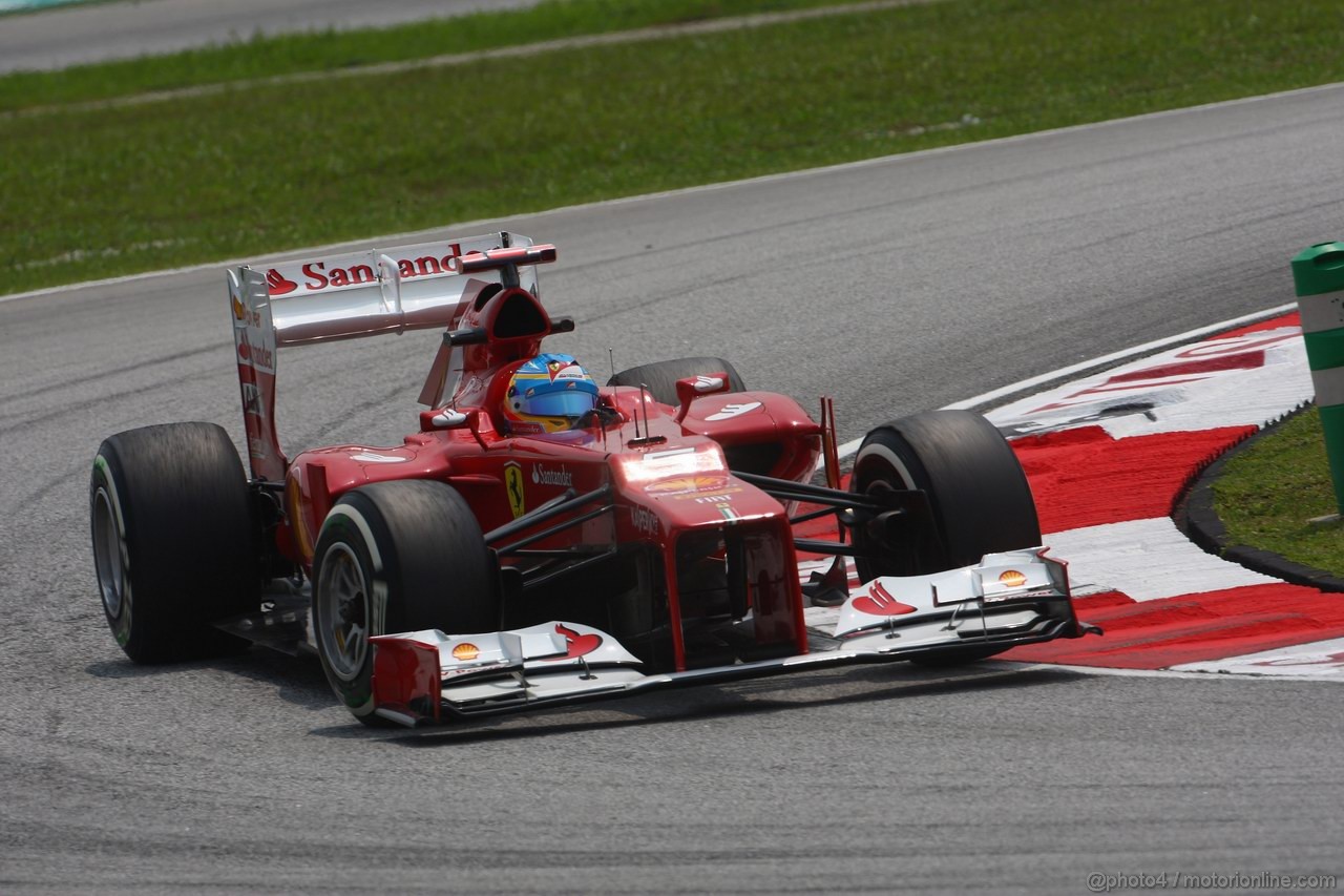 GP MALESIA, 23.03.2012- Prove Libere 2, Fernando Alonso (ESP) Ferrari F2012 