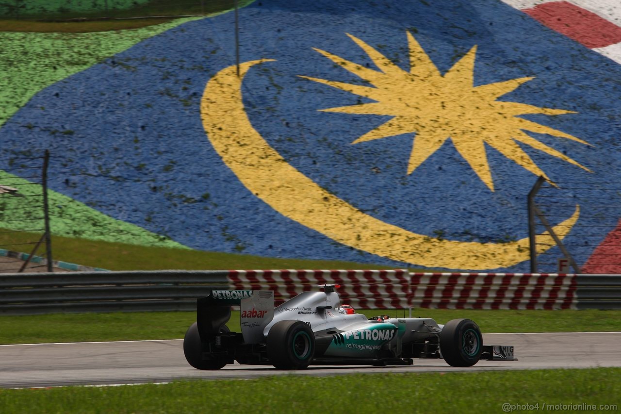 GP MALESIA, 23.03.2012- Prove Libere 2, Michael Schumacher (GER) Mercedes AMG F1 W03 