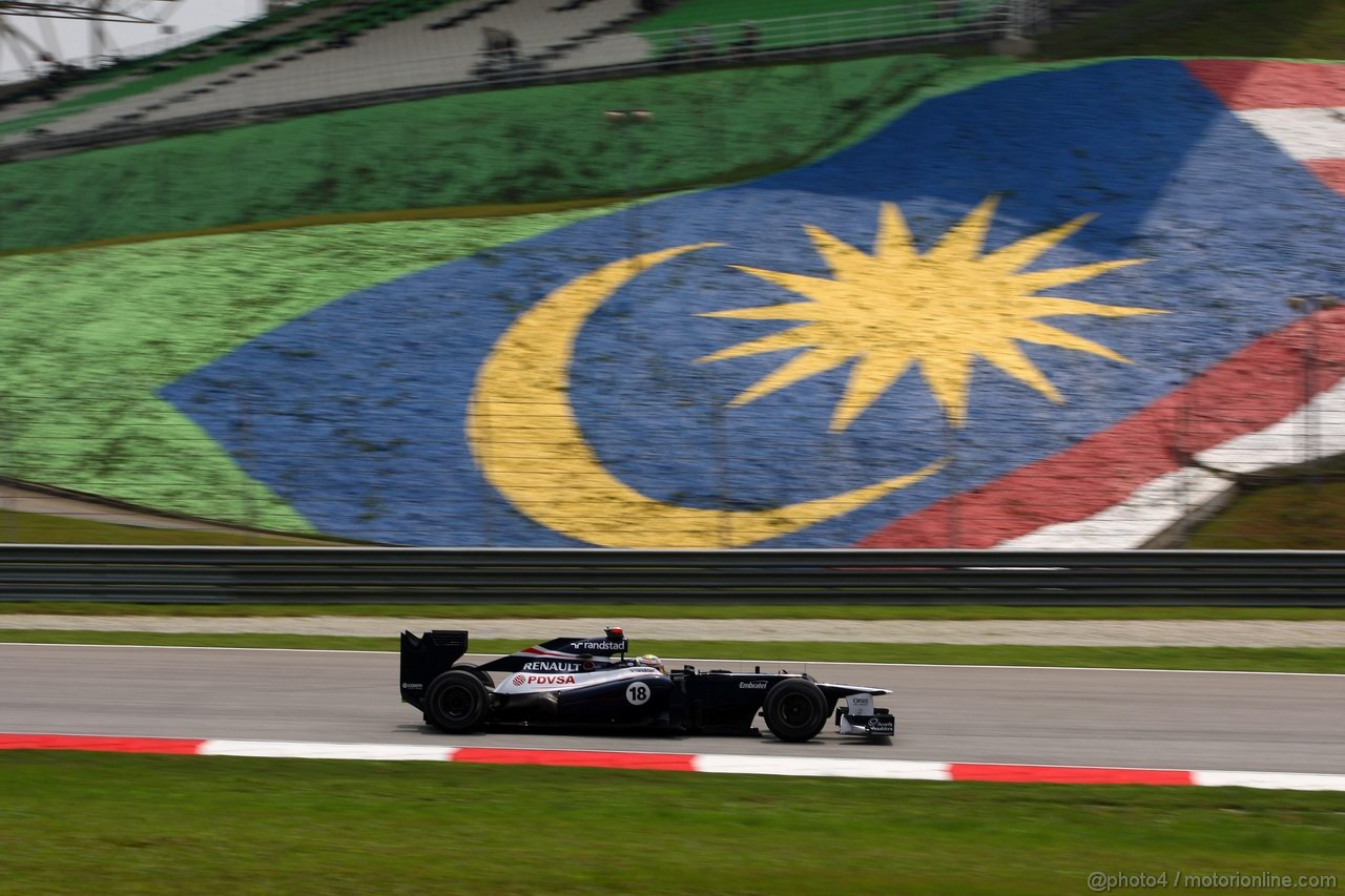 GP MALESIA, 23.03.2012- Prove Libere 2, Pastor Maldonado (VEN) Williams F1 Team FW34 