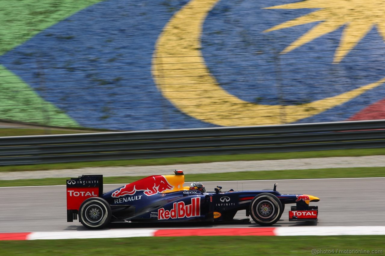 GP MALESIA, 23.03.2012- Prove Libere 2, Sebastian Vettel (GER) Red Bull Racing RB8 