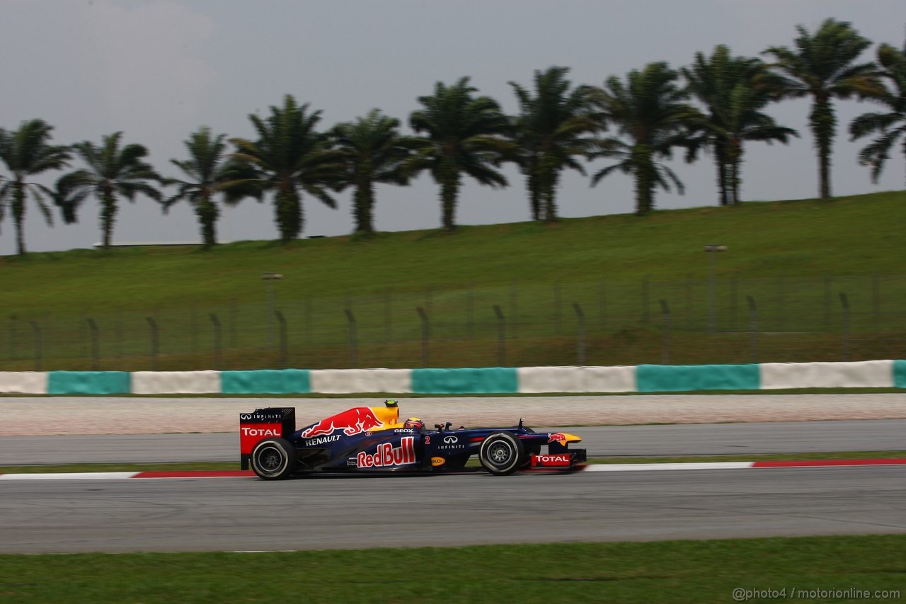 GP MALESIA, 23.03.2012- Prove Libere 2, Mark Webber (AUS) Red Bull Racing RB8 