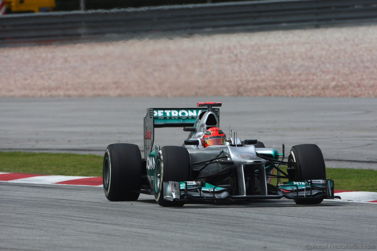 GP MALESIA, 23.03.2012- Prove Libere 2, Michael Schumacher (GER) Mercedes AMG F1 W03 
