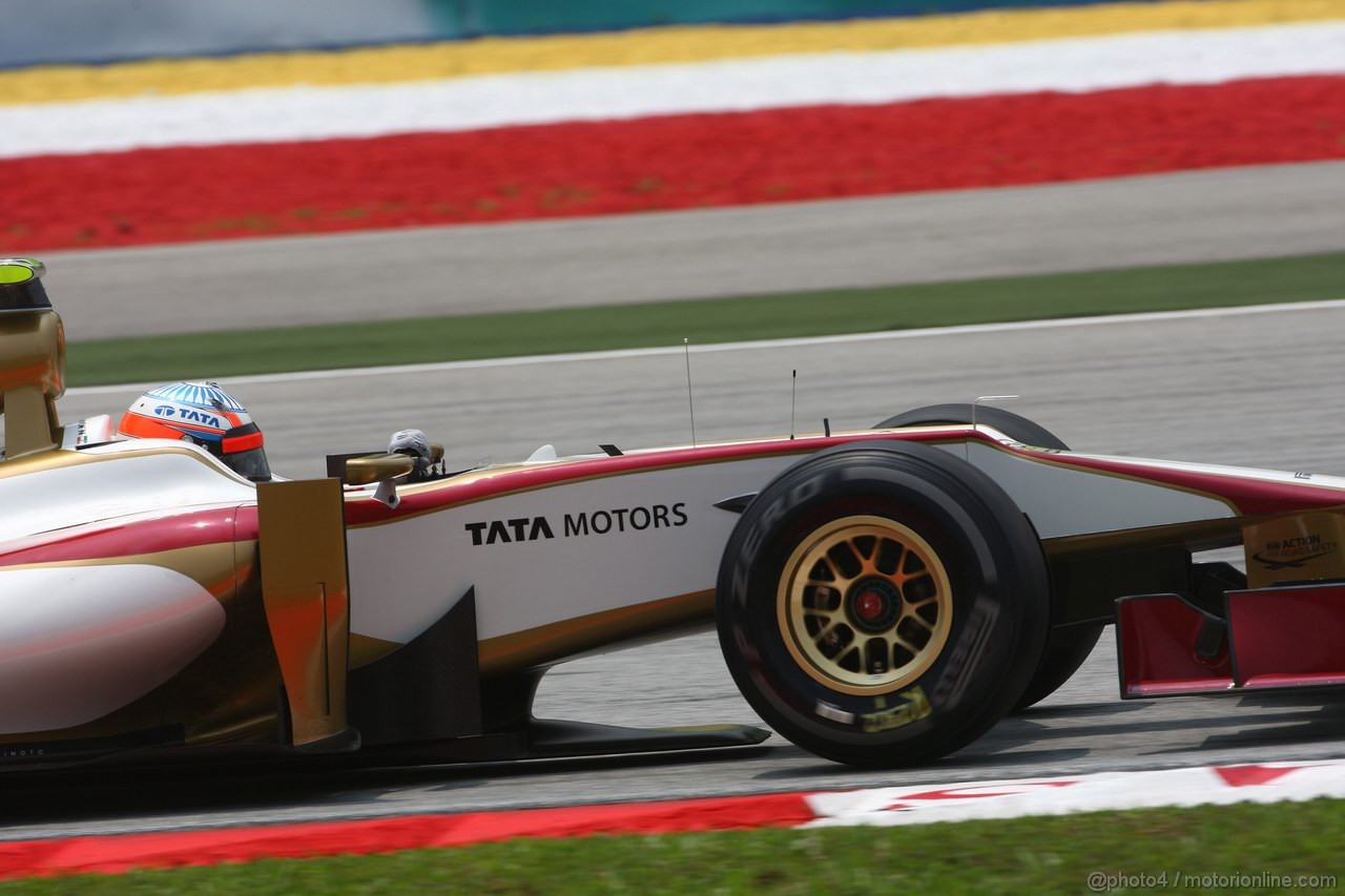 GP MALESIA, 23.03.2012- Prove Libere 2, Narain Karthikeyan (IND) HRT Formula 1 Team F112 