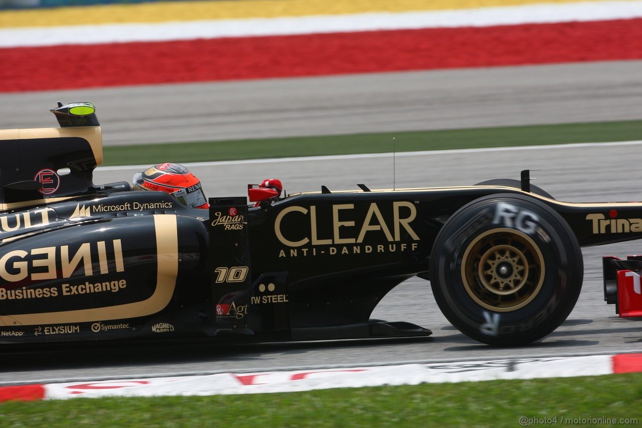 GP MALESIA, 23.03.2012- Prove Libere 2, Romain Grosjean (FRA) Lotus F1 Team E20 