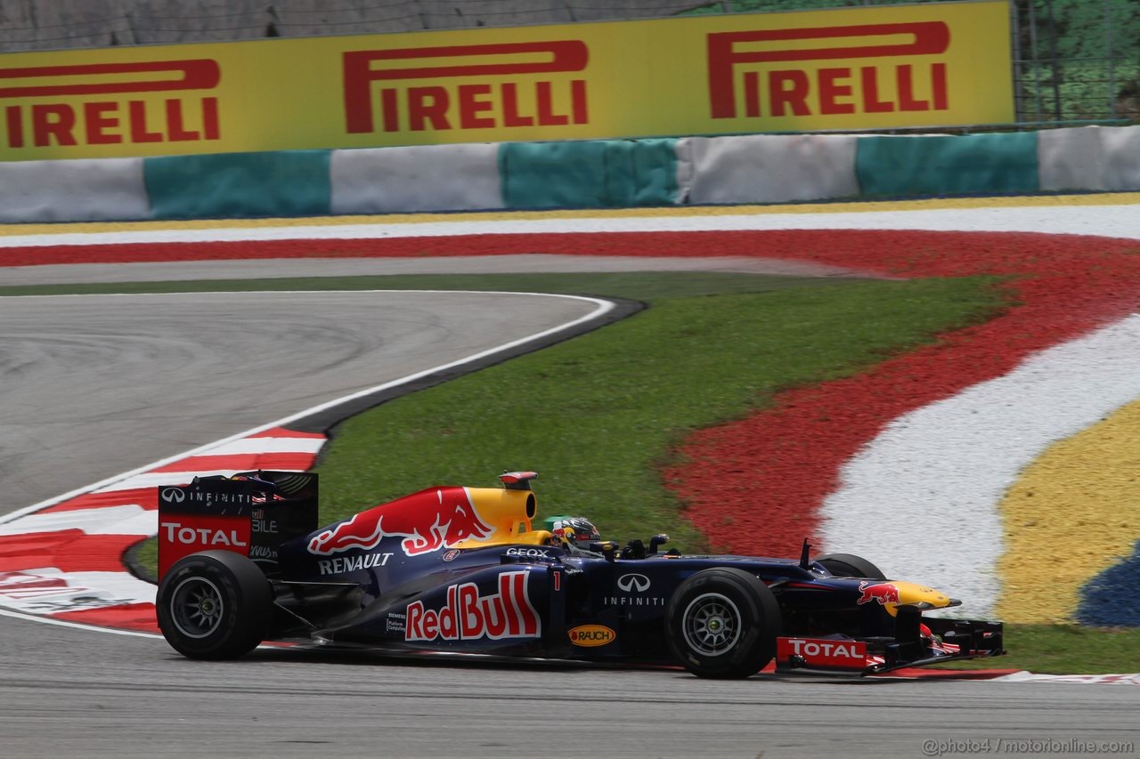 GP MALESIA, 23.03.2012- Prove Libere 2, Sebastian Vettel (GER) Red Bull Racing RB8 