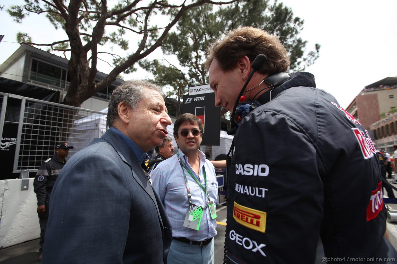 GP MONACO, 27.05.2012- Gara, Jean Todt (FRA), President FIA e Christian Horner (GBR), Red Bull Racing, Sporting Director 