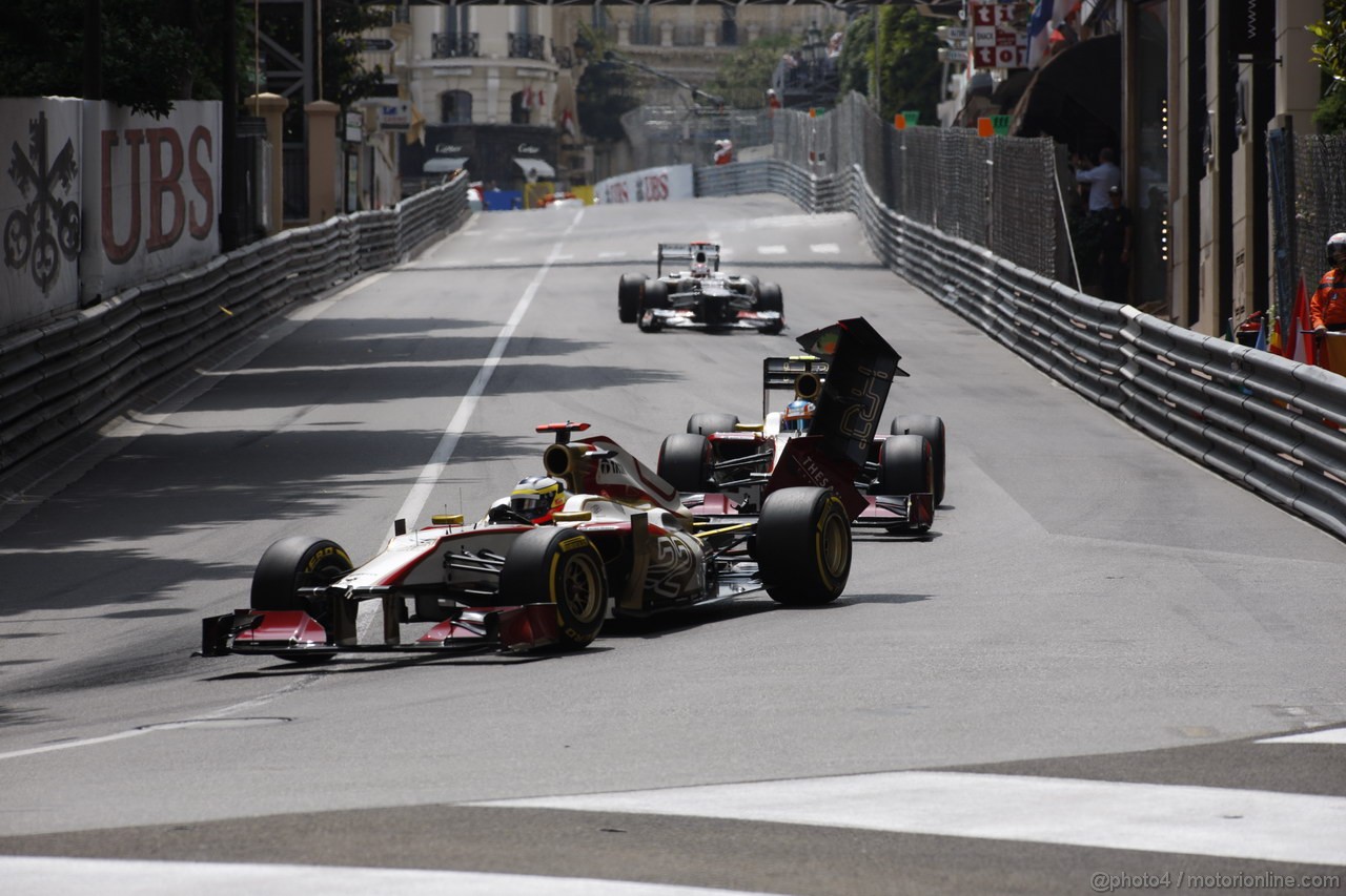 GP MONACO, 27.05.2012- Gara, Pedro de la Rosa (ESP) HRT Formula 1 Team F112 crash 