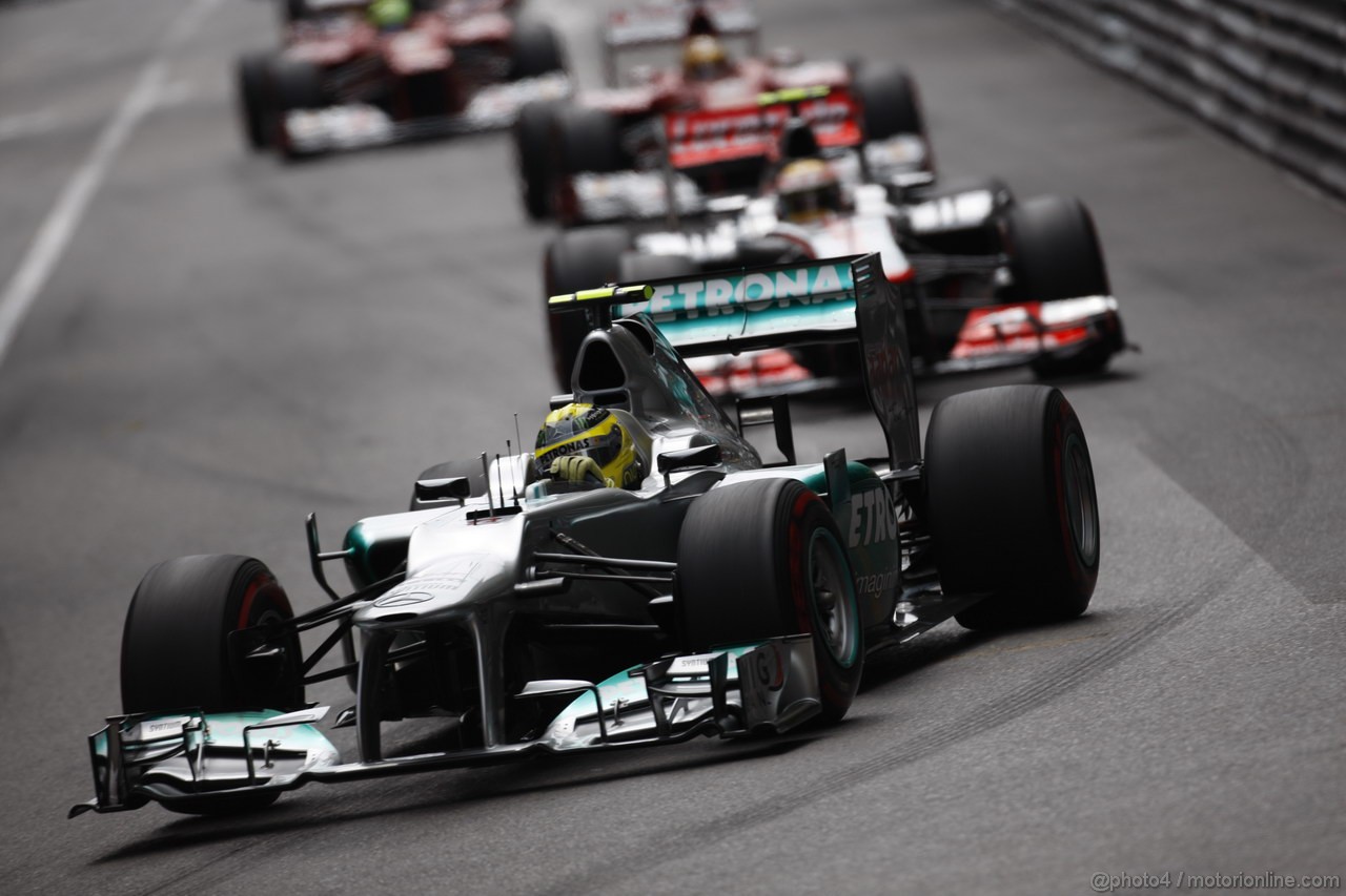 GP MONACO, 27.05.2012- Gara, Nico Rosberg (GER) Mercedes AMG F1 W03 
