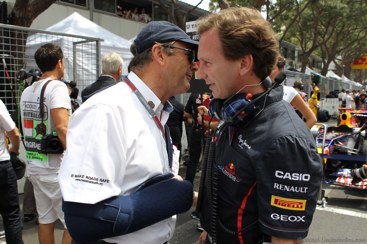 GP MONACO, 27.05.2012- Gara, Nigel Mansell e Christian Horner (GBR), Red Bull Racing, Sporting Director 