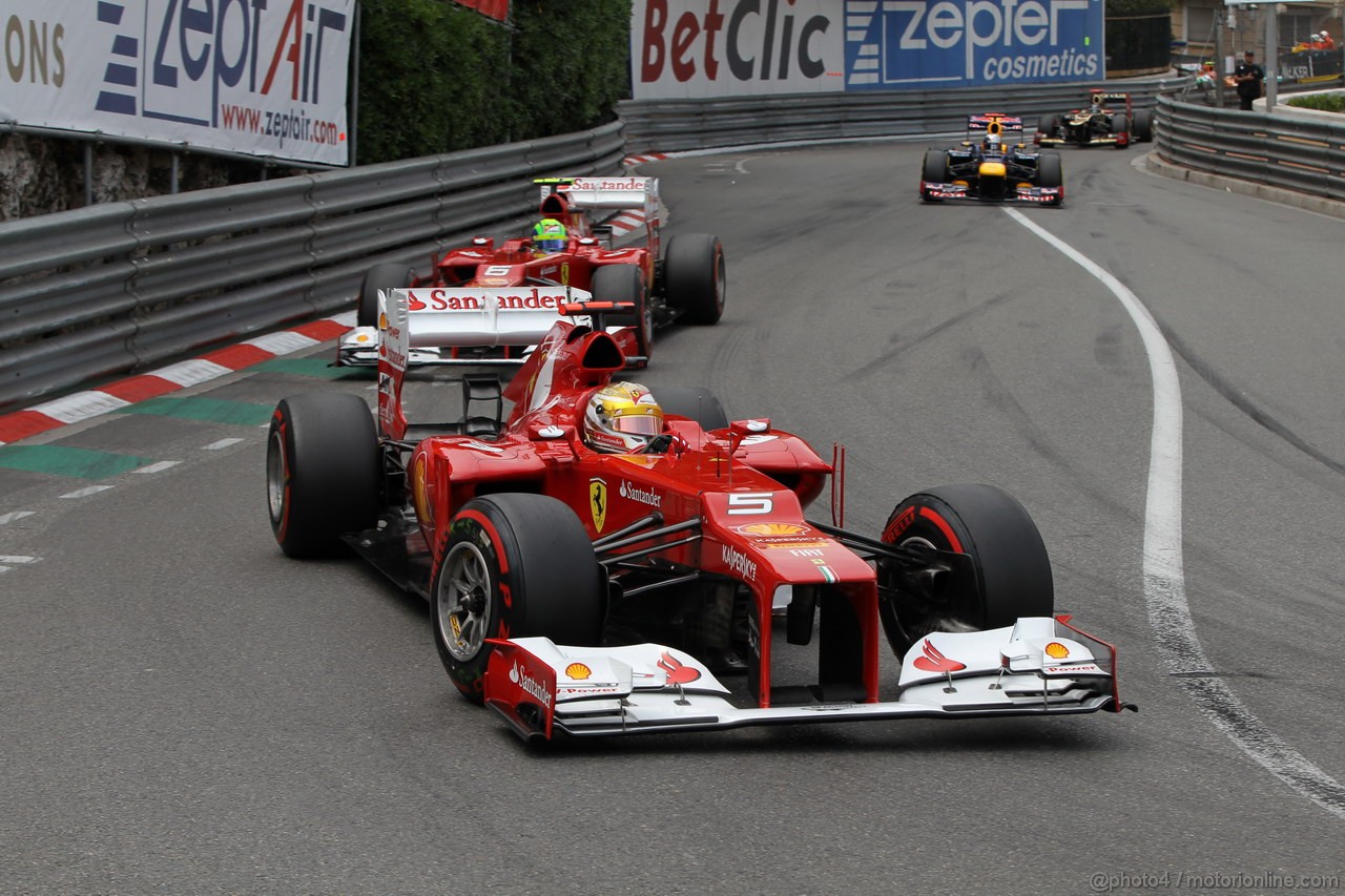 GP MONACO, 27.05.2012- Gara, Fernando Alonso (ESP) Ferrari F2012 e Felipe Massa (BRA) Ferrari F2012