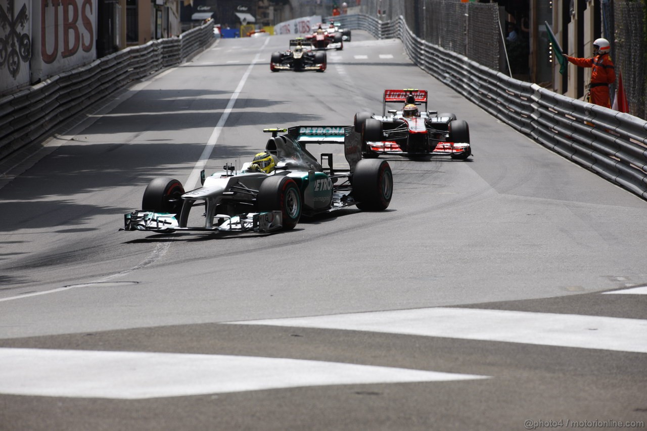 GP MONACO, 27.05.2012- Gara, Nico Rosberg (GER) Mercedes AMG F1 W03 