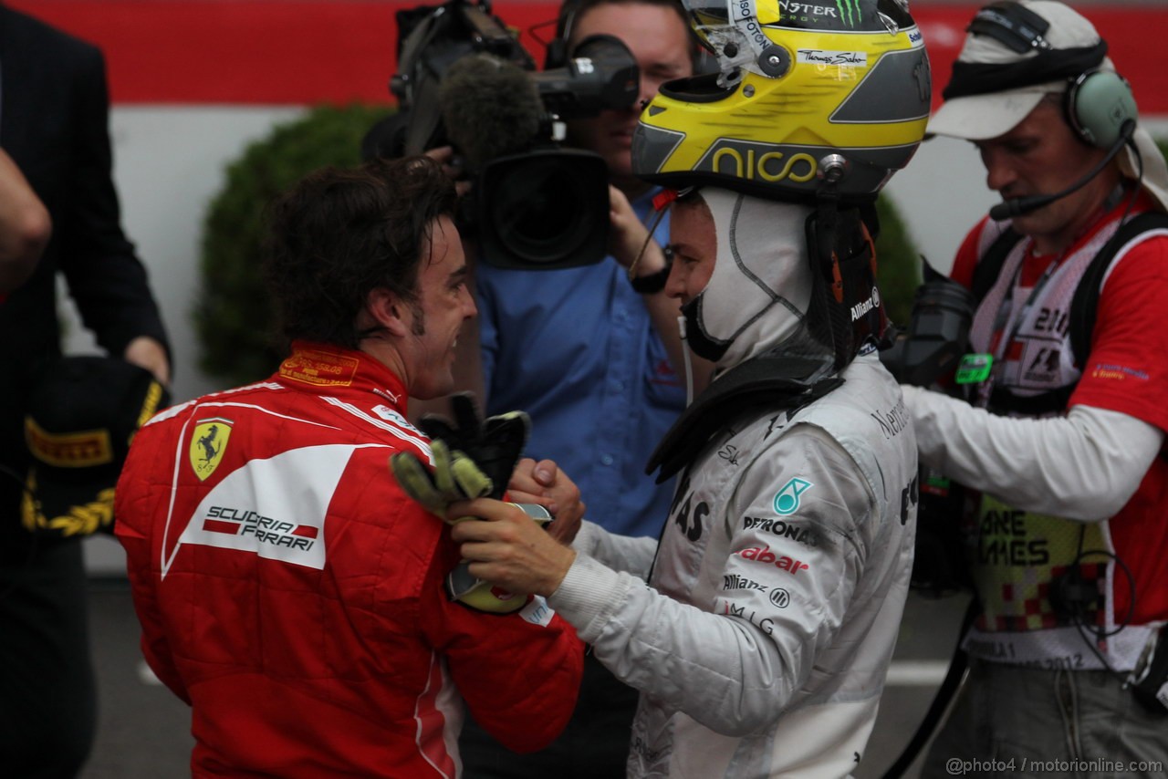GP MONACO, 27.05.2012- Gara, terzo Fernando Alonso (ESP) Ferrari F2012 e secondo Nico Rosberg (GER) Mercedes AMG F1 W03 